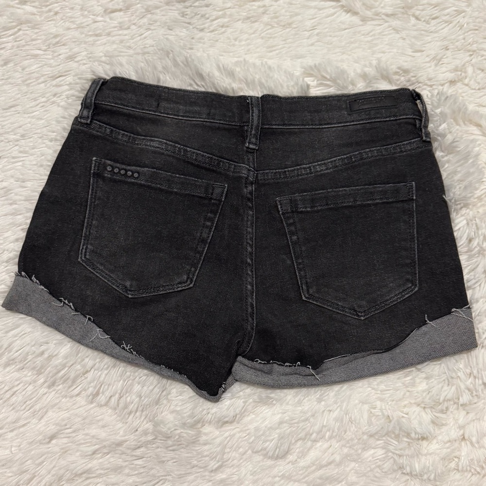BlankNYC Women's The Fulton Roll-Up Denim Shorts Black Size 26 - Picture 2 of 4